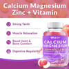 Sugar Calcium Gummies 600Mg W/Vitamin D3 K2, Potassium, Calcium Magnesium Zinc Gummies For Bone, Muscle & Immune, Algae Calcium Magnesium 2:1 Ratio Calcium Supplement For Women & Men - Vegan