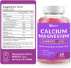 Sugar Calcium Gummies 600Mg W/Vitamin D3 K2, Potassium, Calcium Magnesium Zinc Gummies For Bone, Muscle & Immune, Algae Calcium Magnesium 2:1 Ratio Calcium Supplement For Women & Men - Vegan