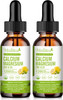 Calcium Magnesium Zinc Liquid With Vitamin D3, Magnesium Glycinate Plus Vitamin C K2 High Absorption Plant Calcium Supplement For Heart & Bone Gluten Free，Sugar- 60 Servings  Lemon Flavor