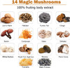 14 Mushrooms Supplement 120 Capsules - Immune System Booster & Nootropic Brain Supplement – With Lion’S Mane, Reishi, Maitake, Turkey Tail, Chaga Complex – Black Pepper For Absorption, 30% Beta-Glucan
