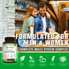 Vegan Multivitamins For Men & Women - Vitamins A , B Complex , C , D3 , Zinc , Magnesium , Spirulina , Antioxidants - Daily Multivitamin Mineral Supplement With Proprietary Fruit & Vegetable Blend