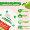 2 Pack Apple Cider Vinegar Gummies With Sea Moss, Pomegranate Beet Root Bladderwrack Burdock Vitamin C Zinc Supplement For Digestion Mood Energy Immune Support, Apple Flavor