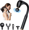 Etou Handheld Massager Gun With  Extension Handle, Back Massager,Muscles/Neck/Shoulders/Waist/Legs Massager Portable For Pain Relief, 4 Massage Heads & 5 Speed Levels
