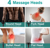 Etou Handheld Massager Gun With  Extension Handle, Back Massager,Muscles/Neck/Shoulders/Waist/Legs Massager Portable For Pain Relief, 4 Massage Heads & 5 Speed Levels