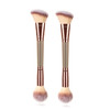 2Pack Dual-Ended Makeup Brushes For Contouring, Blending, And Bronzing - Angled Foundation Brush And Concealer Brush - Premium Luxe Hair For Flawless Application Of Liquid, Cream, And Powder Makeup