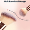 2Pack Dual-Ended Makeup Brushes For Contouring, Blending, And Bronzing - Angled Foundation Brush And Concealer Brush - Premium Luxe Hair For Flawless Application Of Liquid, Cream, And Powder Makeup