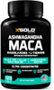 Ashwagandha 5,000Mg + Maca Root Black, Red, Yellow 4,000Mg, Rhodiola & L-Theanine: 30:1 Extract Ashwagandha Capsules, 20:1 Extract Maca Root Capsules - Supplement For Men And Women