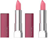 Maybelline Color Sensational Lipstick  Lip Makeup  Cream Finish  Hydrating Lipstick  Nude  Pink  Red  Plum Lip Color  Pink Sand  0.15 Oz  (Packaging May Vary) (Pack Of 2)