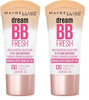 Maybelline Dream Fresh Skin Hydrating Bb Cream  8-In-1 Skin Perfecting Beauty Balm With Broad Spectrum Spf 30  Sheer Tint Coverage  Oil-   Medium/Deep  1 Fl Oz (Pack Of 2)