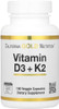 California Gold Nutrition Vitamin D3 + K2 180 Veggie Capsules