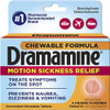 Dramamine Motion Sickness Relief Chewable Formula Orange Flavored Tablets 8 Count