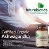 Futurebiotics Organic Ashwagandha Stress Mood & Energy Support Adaptogenic Herb Nongmo 100 Organic Tablets