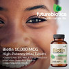 Futurebiotics Biotin 10000 Mcg High Potency Tablets Supports Healthy Hair Skin & Nails & Energy Production Nongmo 360 Vegetarian Tablets