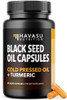 Black Seed Oil Capsules With Turmeric Curcumin Supplement Immune & Digestive Health Support 60 Count Vegan Nongmo Cold Pressed Black Seed Oil With Curcumin (95% Curcuminoids) 1 Month Supply
