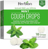 Herbion Naturals Cough Drops With Mint Flavor Sugar With Stevia Soothes Cough For Adults And Children 6 Years+ 18 Drops6 Packs(108 Lozenges)