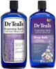 Dr. Teals Pure Epsom Salt Foaming Bath Variety  Set (2 Pack 68Oz Total) Soothe & Sleep Lavender & Sleep Bath With Melatonin Essential Oils Relieve Stress Promote Better Sleep