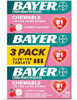 Bayer Aspirin Low Dose 81 Mg Chewable Tablets Pain Reliever Cherry Flavored 216 Tablets (6 Pack)