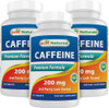 Best Naturals 3 Pack Caffeine Pills 200Mg Tablets Non Habit Proven No Crash Or Jitters Total 360 Tablets