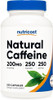 Nutricost Natural Caffeine 200Mg 250 Vegetarian Capsules Gluten Nongmo