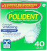 Polident Overnight Whitening Antibacterial Denture Cleanser Triple Mint Freshness 40 Ea (Pack Of 5)