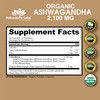 NaturaLife Labs Organic Ashwagandha 2,100 mg  100 Veggie Capsules Pure Organic Ashwagandha Powder and Root Extract  Stress Relief Mood Enhancer