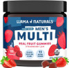 Llama Naturals Multivitamin for Men Vegan Organic Gummies with Vitamin D C and K Men's Real Fruit Gummy Vitamins Chewable Multivitamin Supplement No Added Sugar Cane Strawberry 120 Ct