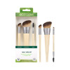 Ecotools Natural Conceal Enhance & Sculpt Trio Makeup Brushes For Foundation Concealer & Brows Dense Synthetic Bristles For Sculpting Face Vegan & Cruelty- 3 Piece Set