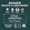 Badger Mustache Wax Medium Hold Light Masculine Scent Easy To Apply Organic Versatile Moustache & Beard Wax .75 Oz Tin 2-Pack