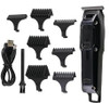 Barbasol T-Blade Trimmer Rechargeable T-Outliner Hair & Beard Trimmer For Men Dual Speed Hair Trimmer With 6 Clipper Guide Combs Led Display Clipper Oil Brush & Travel Bag Black