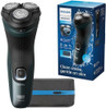Philips Norelco Shaver 2600 Series Wet And Dry Electric Shaver Pop-Up Trimmer P-Cap Travel Pouch Dark Forest Green Model X3052/91