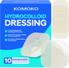 Komoko Hydrocolloid Bandages (10 Count) Hydrocolloid Patch For Blisters Acne Cuts & Scrapes Hydrogel Wound Dressing With Self-Adhesive For Faster Healing Waterproof & Latex- (4' X 4') Komoko Hydrocolloid Bandages (10 Count) Hydrocolloid Patch For Blisters Acne Cuts & Scrapes Hydrogel Wound Dressing With Self-Adhesive For Faster Healing Waterproof & Latex- (4' X 4')