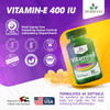 Herbevia Vitamin E 400 IU Antioxidant Supplement – For Skin Men & Women Supports Reproductive Health & Oxidative Cell Health Organic & No Side Effects Halal Certified GMO-Free 60 Softgels