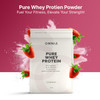 OMNIA Pure Whey Protein Powder Nutrition Low Carbs and Low Sugar Muscle Building Powder Over 22G Protein Per Serving - 33 Servings - 1 KG - Strawberry