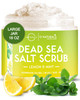 O Naturals Lemon & Mint Dead Sea Salt Scrub. Refreshing All Natural Exfoliator for Face Hands Body & Acne. Smooths Renews & Revives Skin with Argan & Sweet Almond Oil. For Women & Men. 500 gr