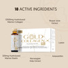 GOLD COLLAGEN RX – Collagen Supplements for Women & Men for Hair Skin Firmess Weight Loss with 12500mg Marine Collagen 100mg Hyaluronic Acid Vitamin C E B6 Biotin Iodine & More 1 Pack 10x50ml