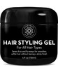 Pure Body Naturals Hair Gel For Men, Natural Ingredients With Hydrating Aloe For Firm, Healthy Hair, 4 Fl Oz