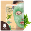 Purederm Green Tea Facial Mask Skin Care (5 Pack) Deep Purifying Yellow O2 Bubble Mask Turmeric (5 Pack)