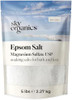 Sky Organics - Epsom Salt Bath Soak, 5 Lbs - Magnesium Sulfate Usp - 100% Pure, Medium Grain - Unscented - Soaking Bath Salts - Resealable Bag - Natural, Vegan & Cruelty  - Self Care - Bath & Feet