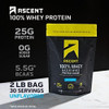 Ascent 100% Whey Protein Powder, Unflavored 2 Lb & Creatine Monohydrate Powder, Unflavored 45 Servings