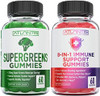 Atlantis Nutrition 60 Supergreens Gummies + 8-In-1 Immune Support 60 Gummies