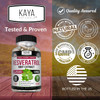 Kaya Naturals - Resveratrol Capsules - Anti Aging Supplement - Antioxidants With Brain Support - Maximum Benefits - 60 Veggies Capsules