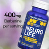 Neurolife Longevity Supplement - 500Mg Taurine & 400Mg Berberine Supplement - Clinically Tested Mitoprime L-Ergothioneine - Brain Support For Cognitive Vitality - 60 Berberine Capsules