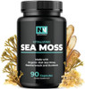 Nobi Nutrition Irish Sea Moss Capsules  With Organic Irish Moss, 300Mg Burdock Root & 500Mg Bladderwrack Powder  45-Day Supply  1300Mg Complex  Provides Iodine For Thyroid & Immune Support  90 Veggie Pills