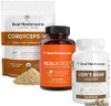 Real Mushrooms Realboost (60Ct), Lions Mane (120Ct) & Cordyceps Mushroom Powder & Capsules Bundle - Mushroom Supplement For Energy, Vitality, Endurance & Cognition - Vegan, Non-Gmo