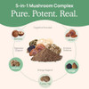 Real Mushrooms 5 Defenders Mushroom Complex Powder – Organic Mushrooms Extract From Chaga, Reishi, Turkey Tail, Maitake & Shiitake Mushroom Blend For Wellness Support With Beta Glucans - 100 Servings