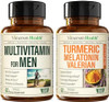Vimerson Health Mens Multivitamins + Turmeric Melatonin Valerian Bundle For Joint Support And Discomfort Relief, Immune Health & Inflammatory Response