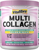 Vitalibre Multi Collagen Peptides Powder Type I Ii Iii V X, Hydrolyzed Collagen Protein For Women And Men, Skin, Hair, Nails, Unflavored, Non-Gmo, Keto & Gf, Zero Sugar, 45 Servings, 16Oz