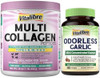 Vitalibre Multi Collagen Peptides Powder Type I Ii Iii V X, 16Oz, And Odorless Garlic, Extra Strength 100:1 Extract, Heart & Immunity, Antioxidant Defense, 180 Softgels