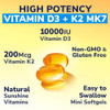 Vitalibre Vitamin D3 K2 10000 Iu 90 Caps And L-Theanine 200Mg Supplement 60 Caps