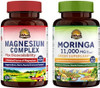Vitalitown Magnesium + Moringa Bundle (Pack Of 2)  Magnesium Complex (Item 1) & Moringa (Item 2)  120 Magnesium Capsules & 90 Moringa Capsules